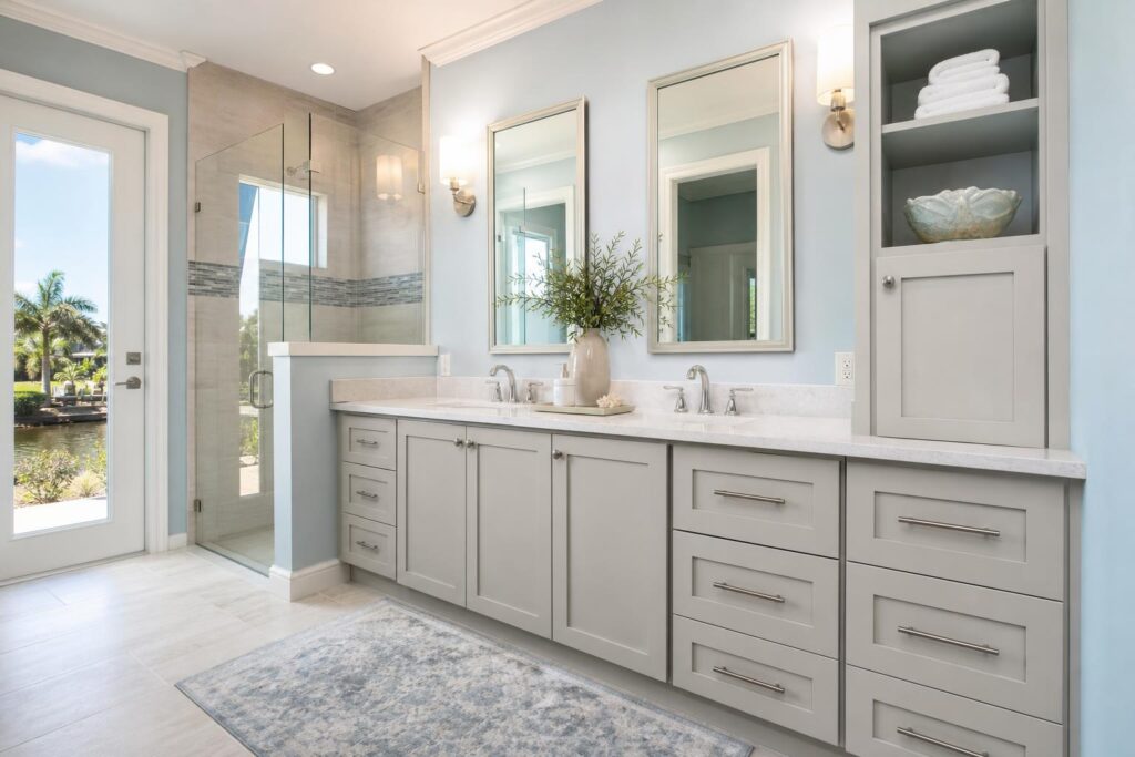 Bathroom vanity storage and cabinet remodel