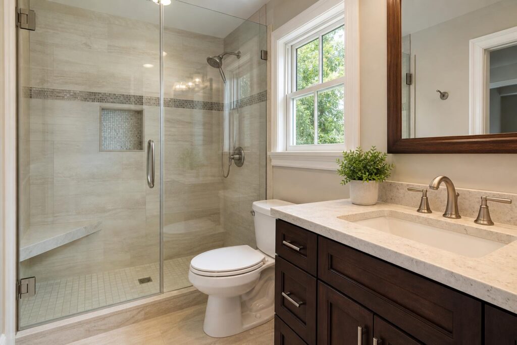 Bathroom remodel finish details
