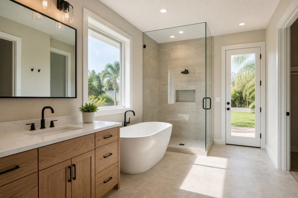 Updated residential bathroom remodel