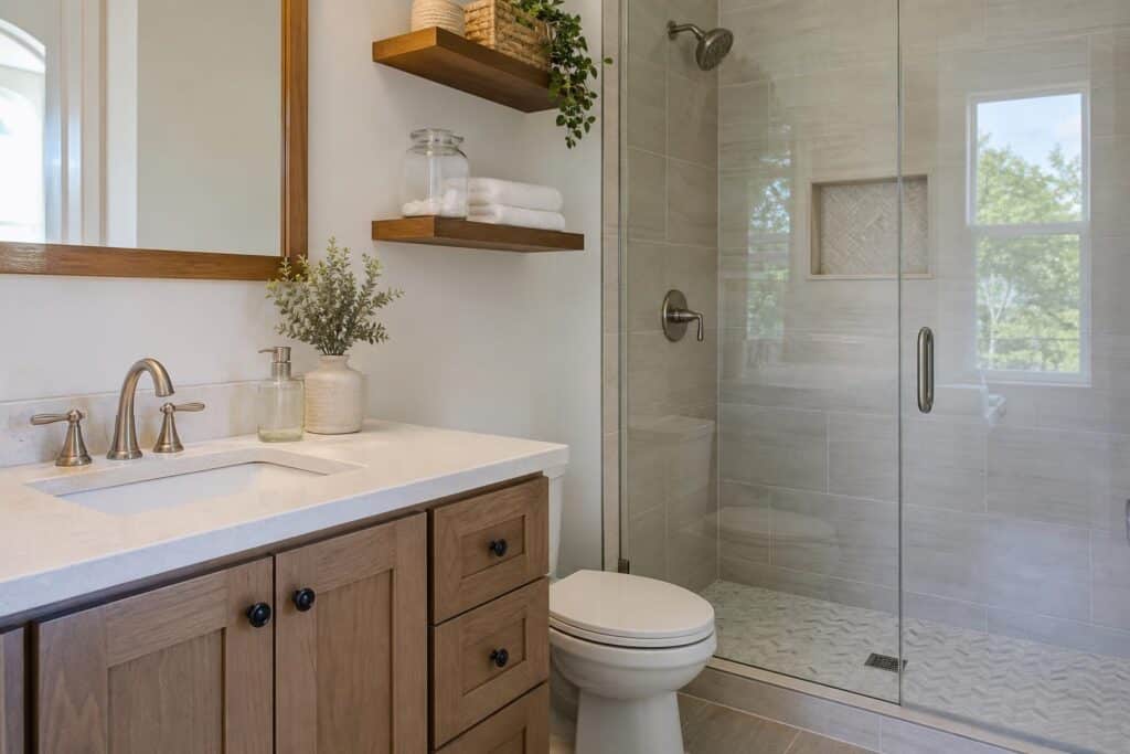 Bathroom remodel finish details